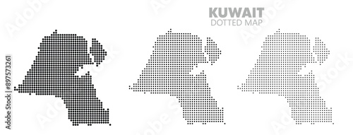 set of the State of Kuwait dotted map vector illustration