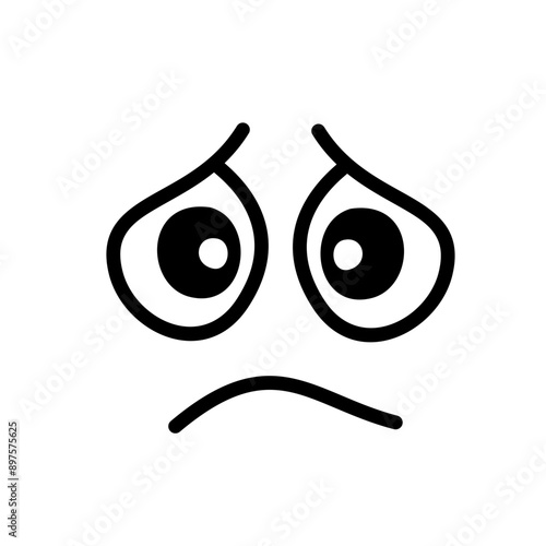Cartoon faces. Expressive eyes and mouth, smiling, crying and surprised character face expressions. Caricature comic emotions or emoticon doodle.