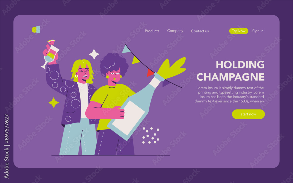 Party. Flat Vector Illustration Party. Flat Vector Illustration