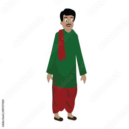 Indian man cartoon character. You can make moral stories for the best cartoon character with this. This character is the best for your animation videos.