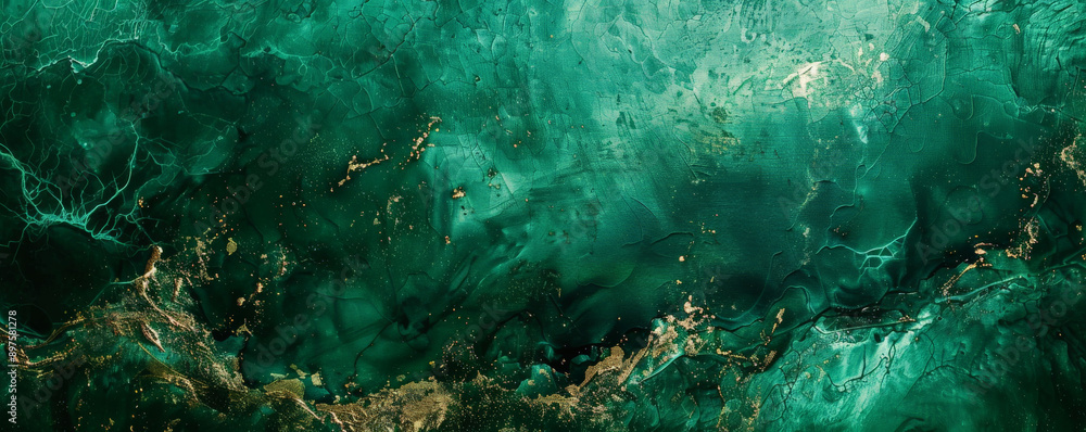 Fototapeta premium A bold green background featuring a subtle shimmer effect, adding a touch of glamour and elegance.