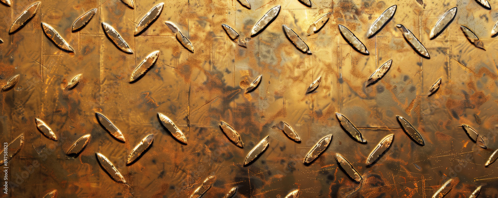 A gold background with a diamond plate texture, offering a rugged and industrial aesthetic. A gold background with a diamond plate texture, offering a rugged and industrial aesthetic.