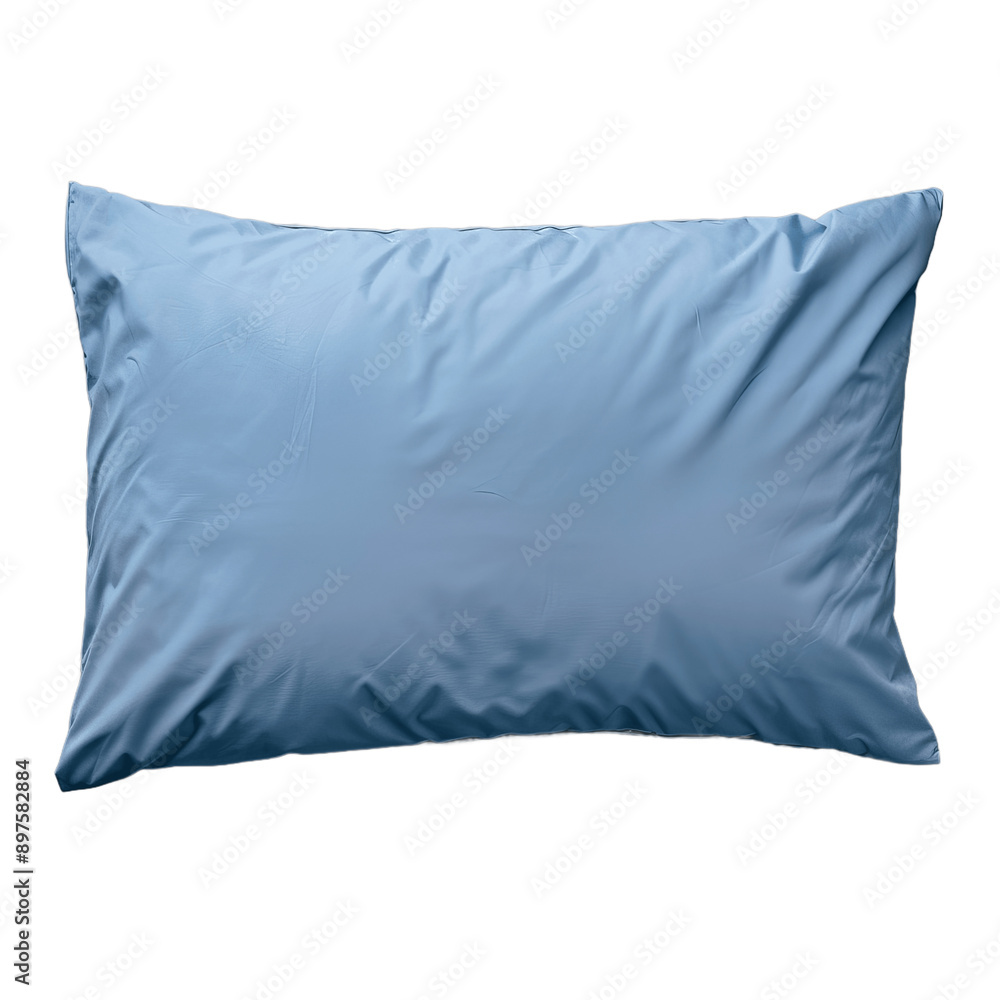 Blue rectangular pillow for sleeping and resting Isolated on transparent background View from above Blue rectangular pillow for sleeping and resting Isolated on transparent background View from above