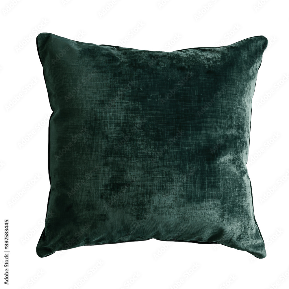 Dark green fabric pillow puffy isolated on transparent background Dark green fabric pillow puffy isolated on transparent background