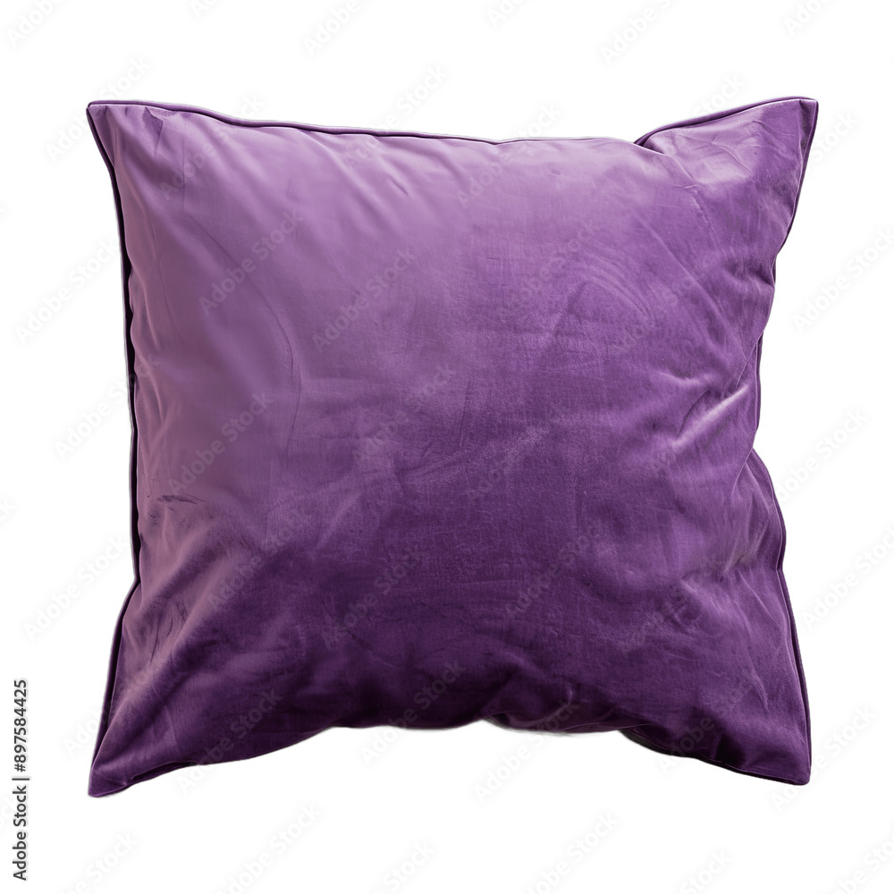 Purple pillow isolated on transparent background Top view of a soft pillow Purple pillow isolated on transparent background Top view of a soft pillow