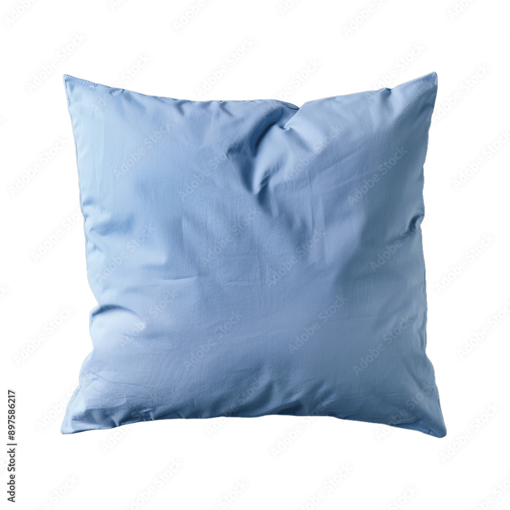 Soft blue pillow isolated on transparent background Soft blue pillow isolated on transparent background