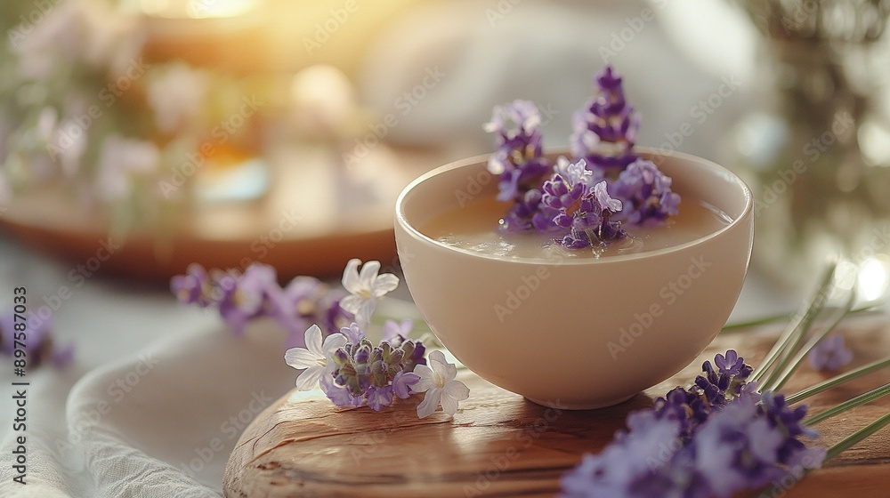 Lavender, herbal infusions, natural cosmetic ingredients, still life, skin care Lavender, herbal infusions, natural cosmetic ingredients, still life, skin care