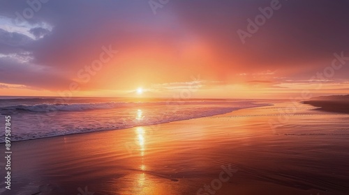 Sunset Over Ocean Beach