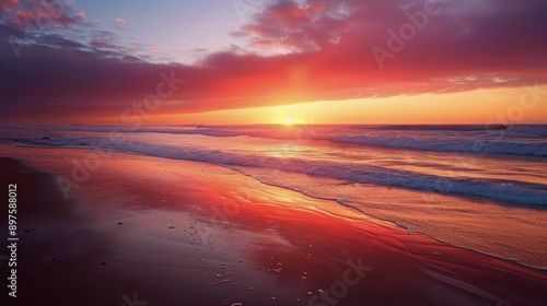Sunset Over Ocean Beach