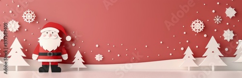 Santa Claus in Snowy Winter Forest