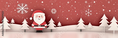 Santa Claus in Snowy Winter Forest
