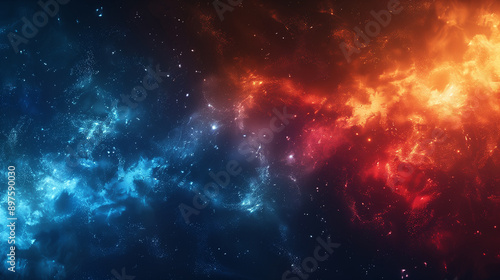 Versus background design in abstract style. banner Announcement of two fighters. Blue cold VS red fire. Competition vs match game, martial battle vs sport. image illustration.