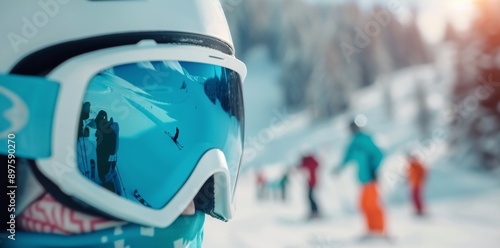 Skier Looking Down Snowy Slope
