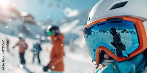 Skier Looking Down Snowy Slope