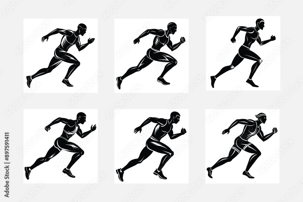 Versatile Set of Running Athlete Silhouettes
Versatile Set of Running Athlete Silhouettes