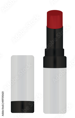 Woman lipstick on white background, vector