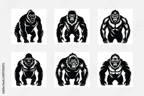 Download Gorilla Silhouette Illustration Set Now
