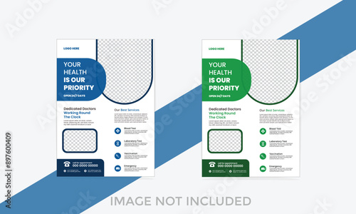 Professional and creative medical flyer or poster design layout