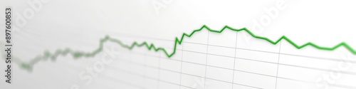 a?'imagine: Minimalist chart with a smooth upward slope, green line on a white background, representing steady stock price growth.