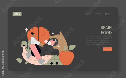 Nutrition And Mental Health. Flat Vector Illustration