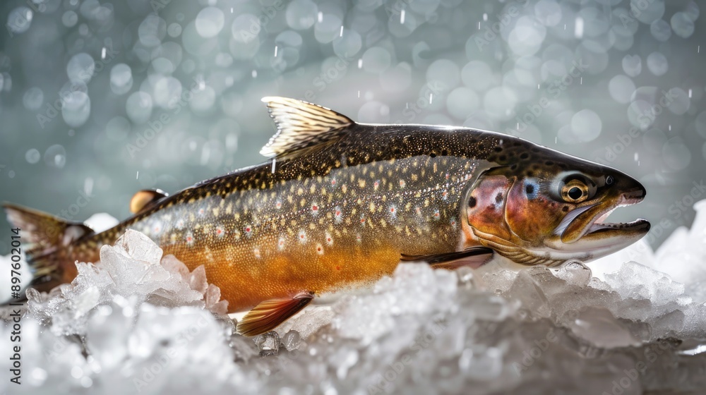 Close up shot of a Brook Trout's body Close up shot of a Brook Trout's body