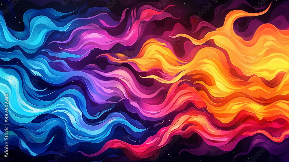 Colorful Waves of Abstract Flowing Energy Colorful Waves of Abstract Flowing Energy
