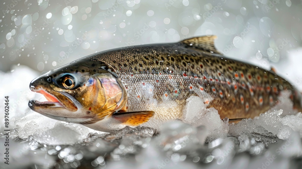 Close up shot of a Brook Trout's body Close up shot of a Brook Trout's body