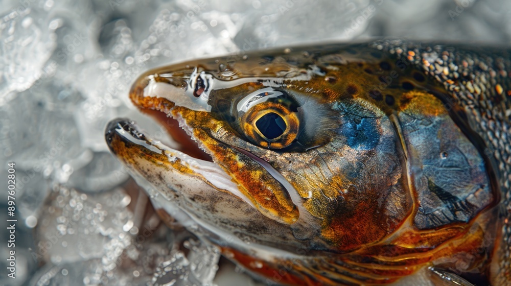 Close up shot of a Brook Trout's body Close up shot of a Brook Trout's body