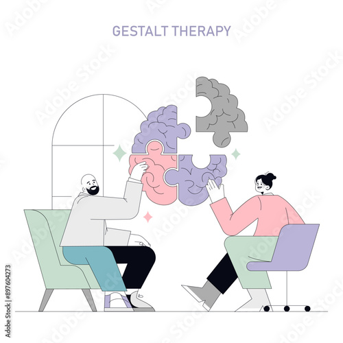 Humanistic Psychology. Flat Vector Illustration