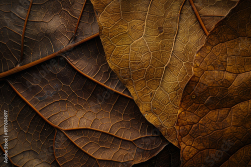 Wallpaper Mural A visual exploration of leaf patterns and textures, showcasing the intricate designs and variety found in nature - Generative AI Torontodigital.ca