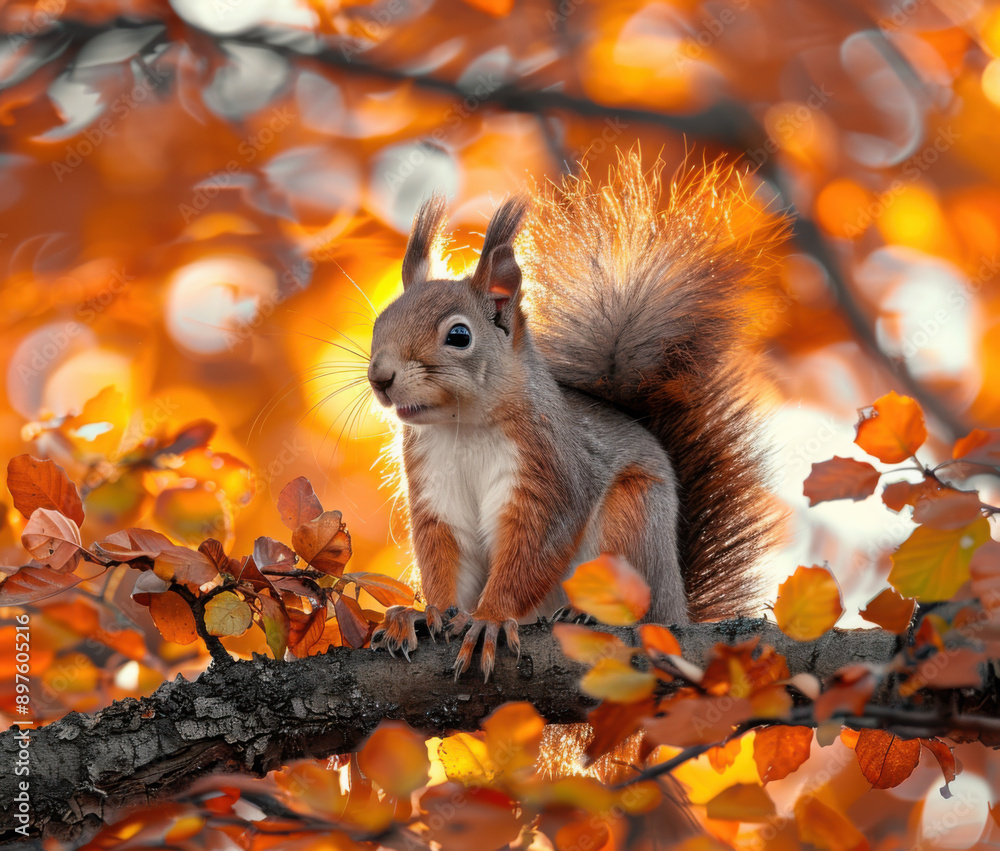 cute portrait with beautiful fluffy red squirrel sitting in autumn Park on a tree oak with bright Golden foliage
cute portrait with beautiful fluffy red squirrel sitting in autumn Park on a tree oak with bright Golden foliage