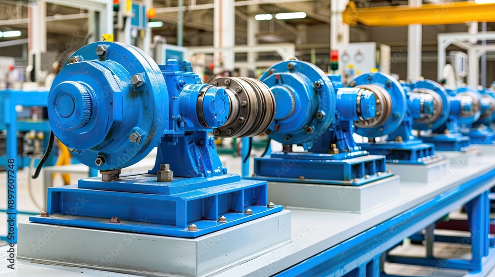 Industrial workshop with equipment installed in a row. Clean production. Illustration for banner, poster, cover, brochure or presentation. Industrial workshop with equipment installed in a row. Clean production. Illustration for banner, poster, cover, brochure or presentation.