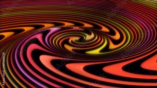 Abstract spiral background colorful gradation swirl waves. Smooth motion, texture