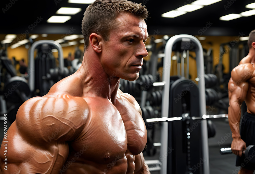 Bodybuilder Exercising Bodybuilder Exercising