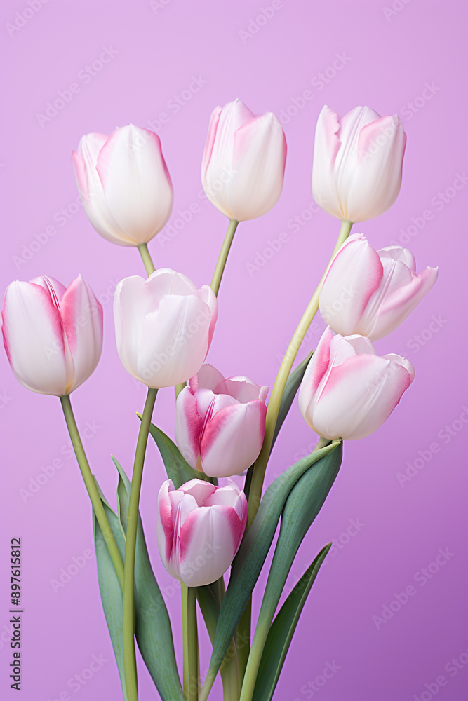 Fototapeta premium Watercolor Tulip Symphony Tropical Watercolor Poppy Paradise