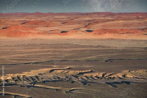 Namibia, the Namib desert, wild landscape, panorama in rain season