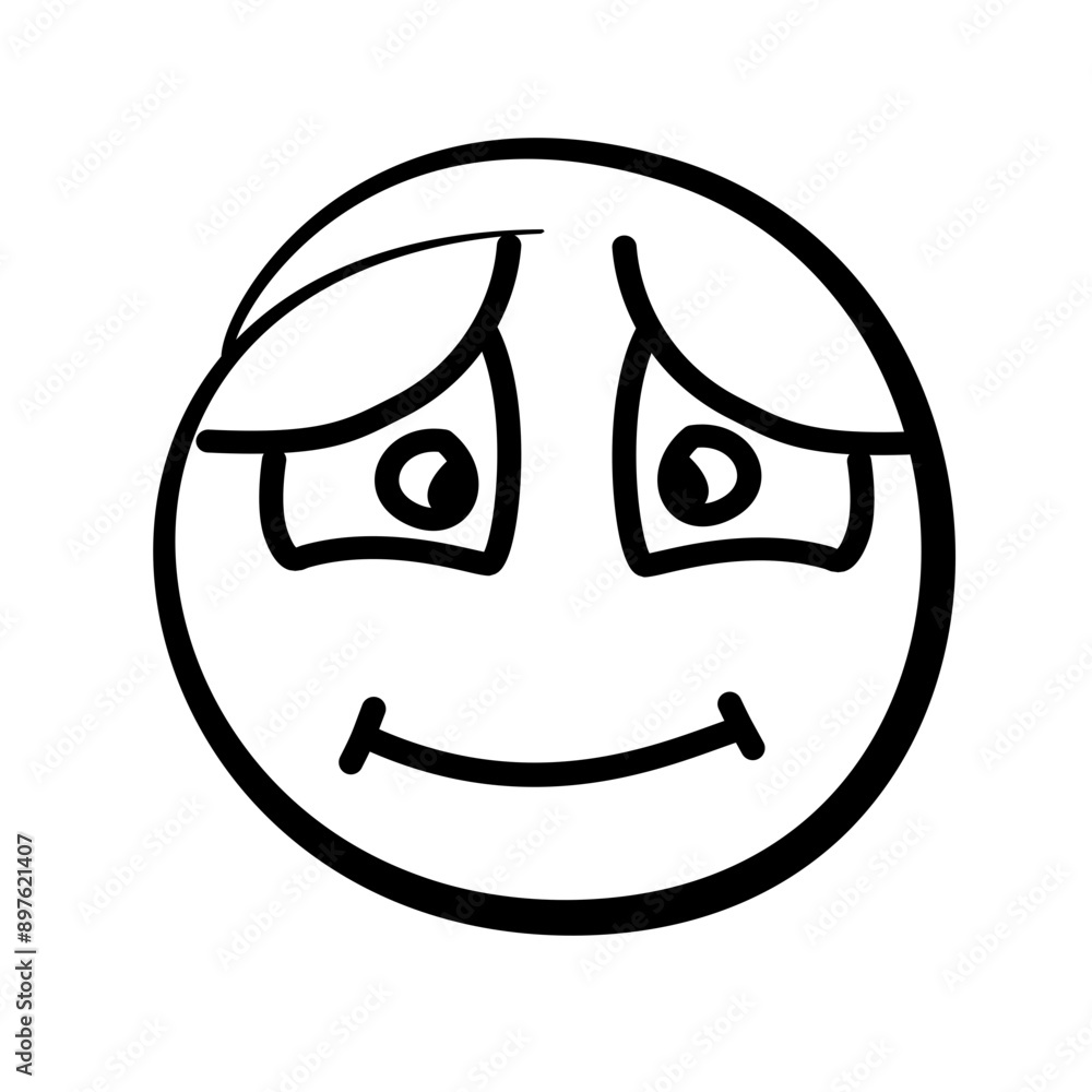 Hand drawn sketch style. Emoji with different emotion mood, happy, sad, smile face. Comic line art vector illustration. Hand drawn sketch style. Emoji with different emotion mood, happy, sad, smile face. Comic line art vector illustration.