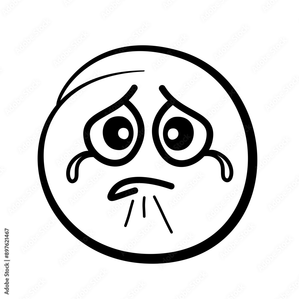 Hand drawn sketch style. Emoji with different emotion mood, happy, sad, smile face. Comic line art vector illustration. Hand drawn sketch style. Emoji with different emotion mood, happy, sad, smile face. Comic line art vector illustration.