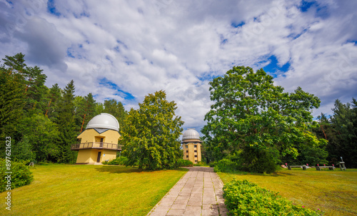 Moletai Observatory in a green park offers scenic educational experience for astronomy enthusiasts photo