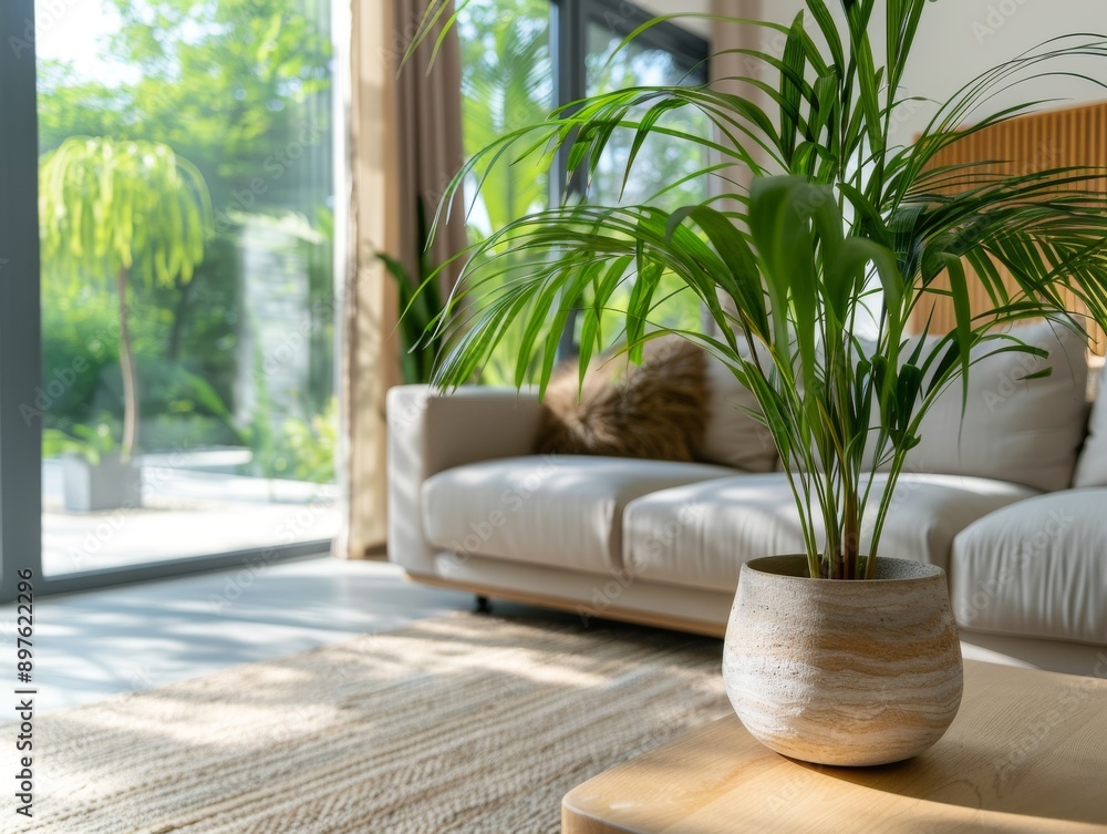 A minimalist interior design of a modern living room A minimalist interior design of a modern living room