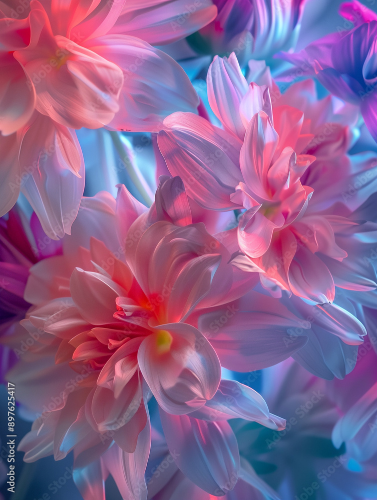 Obraz premium collection of pink flowers, pretty floral background wallpaper