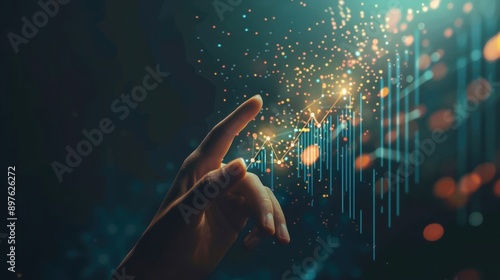 hand pointing upward glowing abstract
