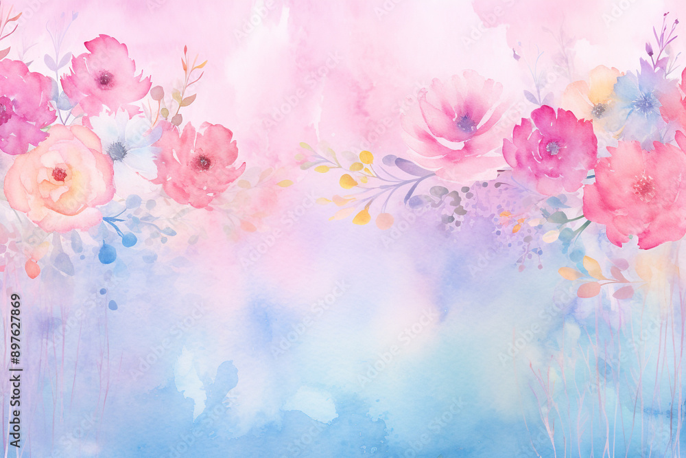 Obraz premium Abstract Watercolor Anemone Allegro Botanical Watercolor Thistle Temptation