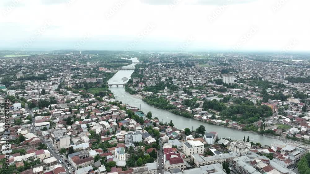 Magnificent Kutaisi City In Georgia, Drone Shot From High Magnificent Kutaisi City In Georgia, Drone Shot From High