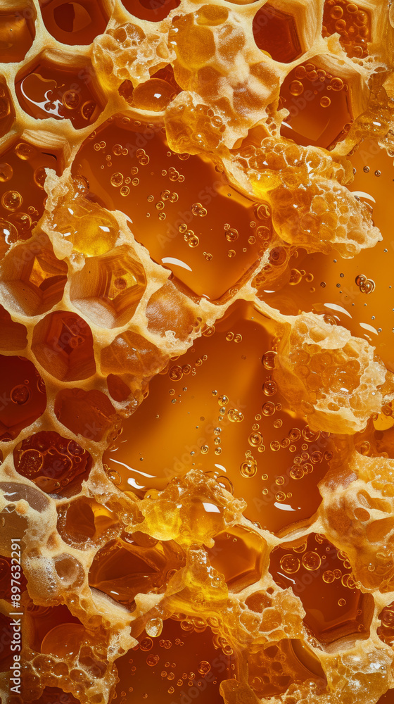 Close-up of honeycomb with honey, macro Close-up of honeycomb with honey, macro