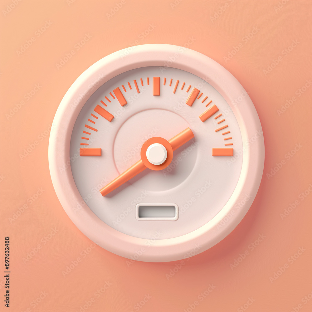 2D Icon of a Dashboard Light Revisited on a Peach Background 2D Icon of a Dashboard Light Revisited on a Peach Background