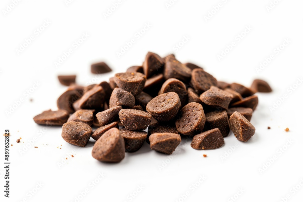 Canine kibble displayed against a bright backdrop Canine kibble displayed against a bright backdrop