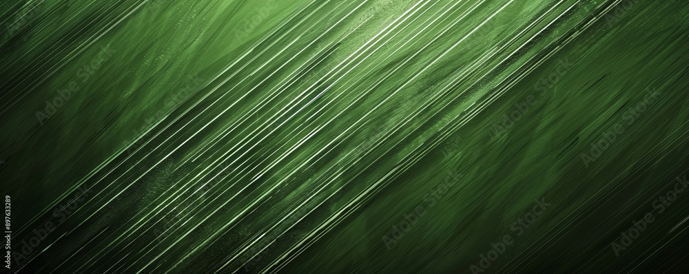 Obraz premium A rich green background with a subtle texture of diagonal stripes, adding depth and interest while maintaining the boldness of the color.
