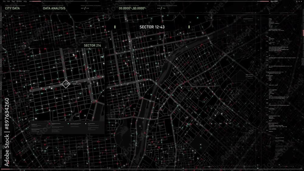 High Tech Spy Location Software Tracking Car Path For Secret Mission. Spy Interface. Monitoring Path By GPS Location Analysis. Spy Path Detection Software. Satellite Location Scan Marks Target On Map High Tech Spy Location Software Tracking Car Path For Secret Mission. Spy Interface. Monitoring Path By GPS Location Analysis. Spy Path Detection Software. Satellite Location Scan Marks Target On Map