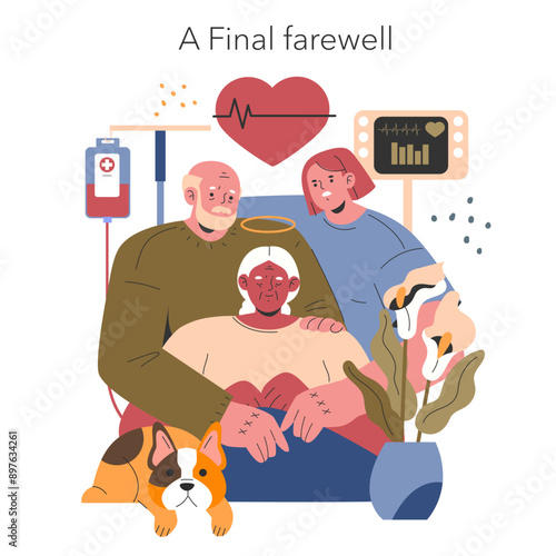 Euthanasia. Flat Vector Illustration
